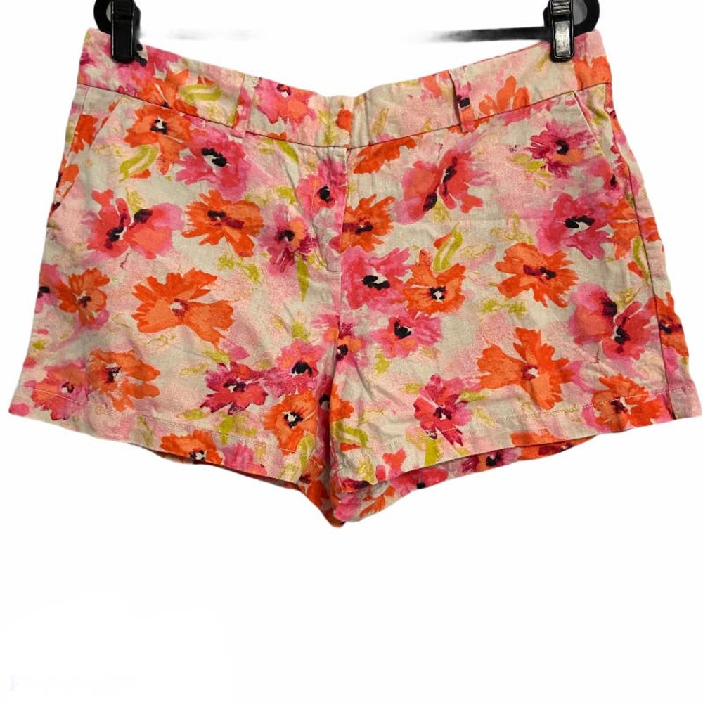Loft Beige Floral Linen Shorts - 14